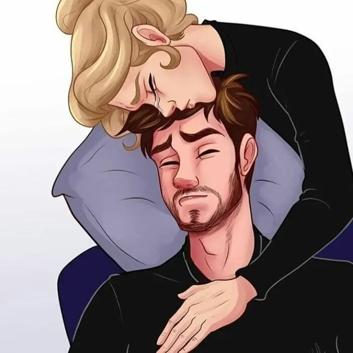 stylish cartoon couple dp.